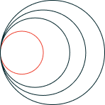 Concentric circles widening outward from one point